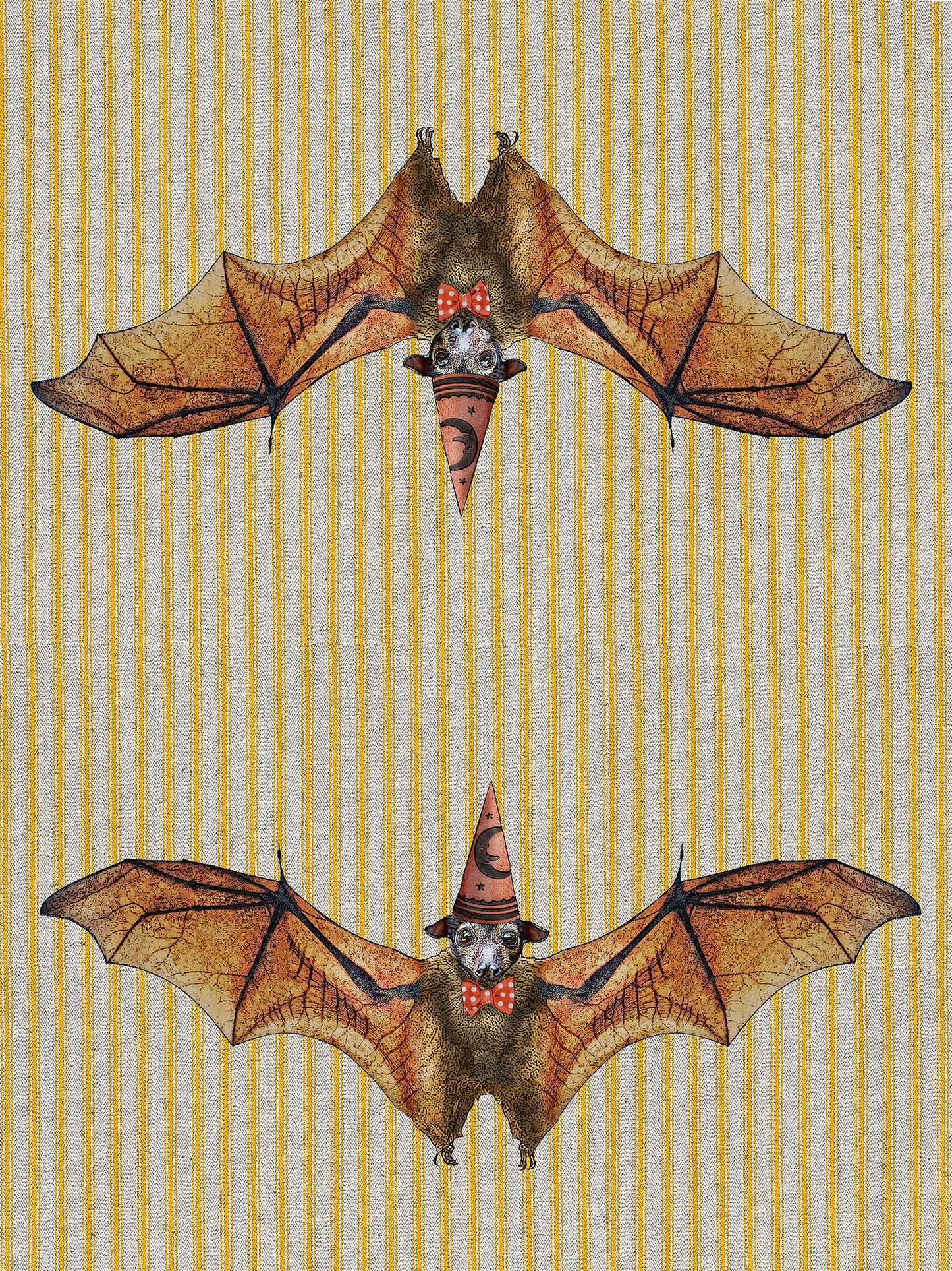 Bat (ticking stripe) 100% cotton flour sack kitchen towel 18 x 24 inches