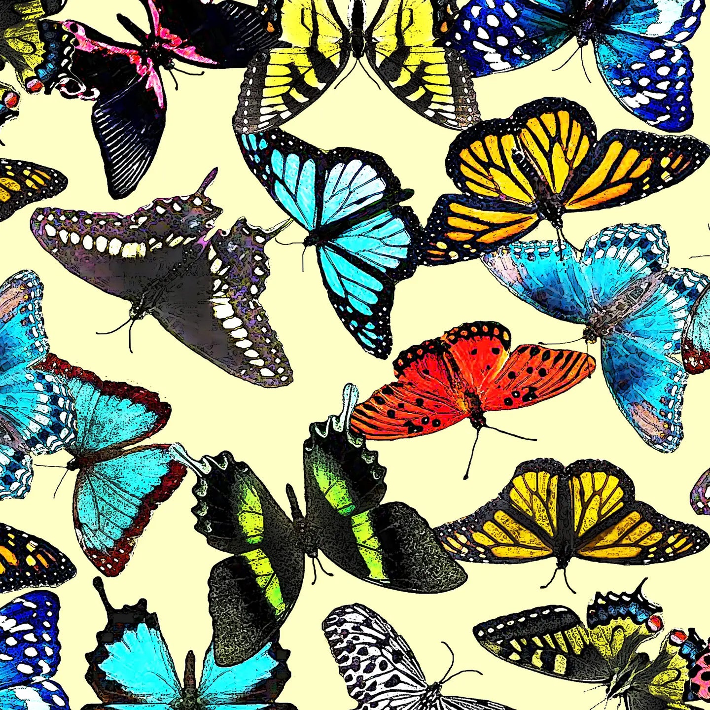 butterflies table runner 20 x 70 inches