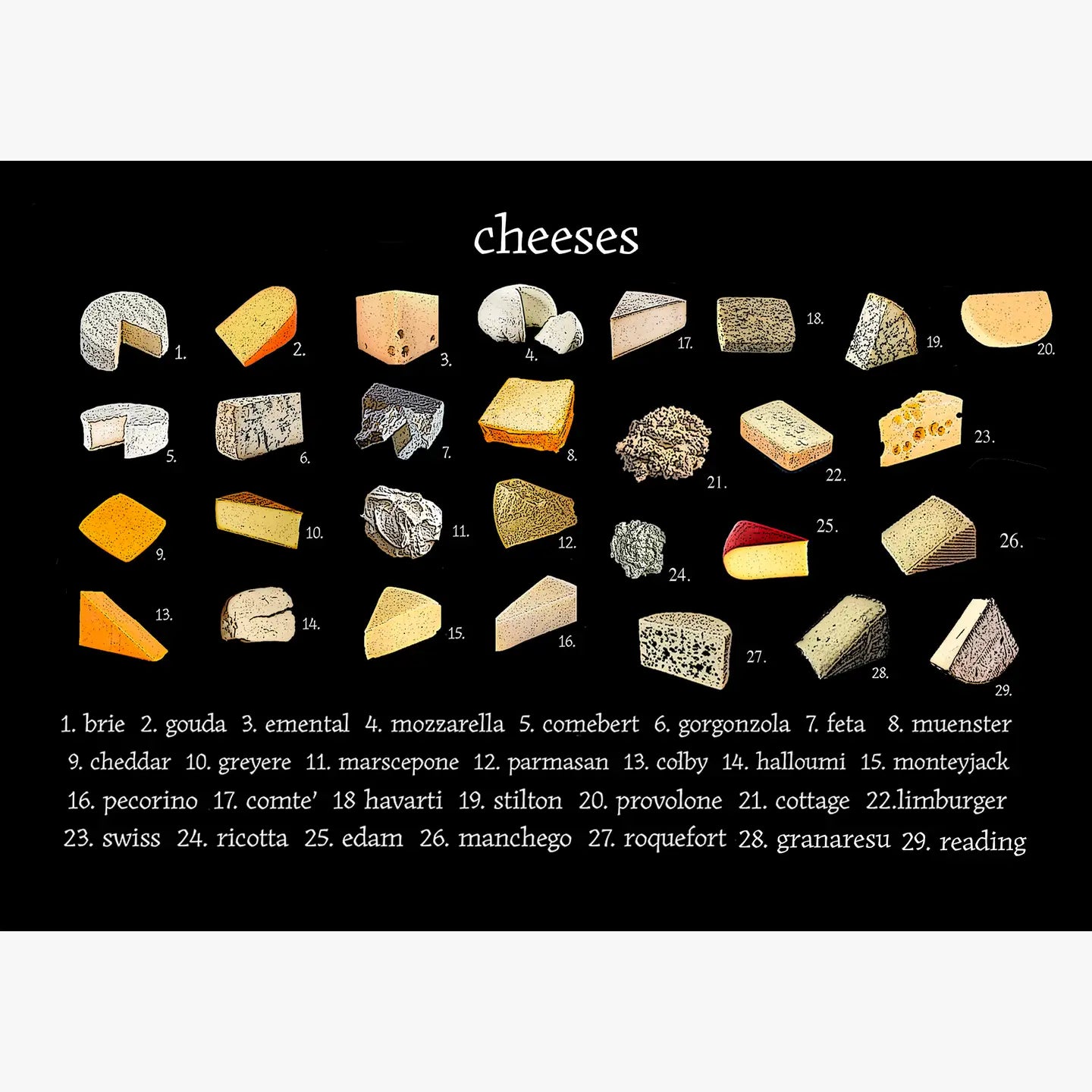 cheese vinyl placemat 12 x 17 inches