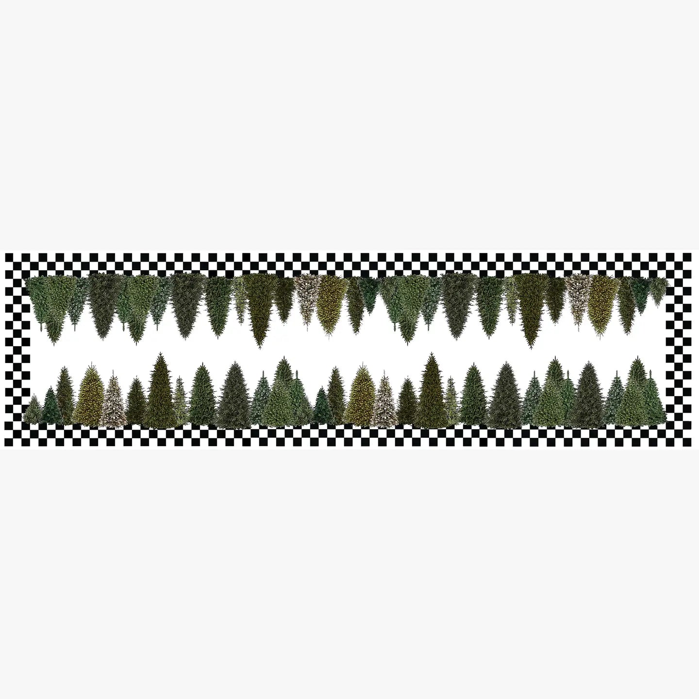 christmas tree and checkerboard table runner 20 x 65 inches