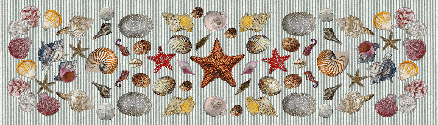 sea shells table runner 20 x 70 inches