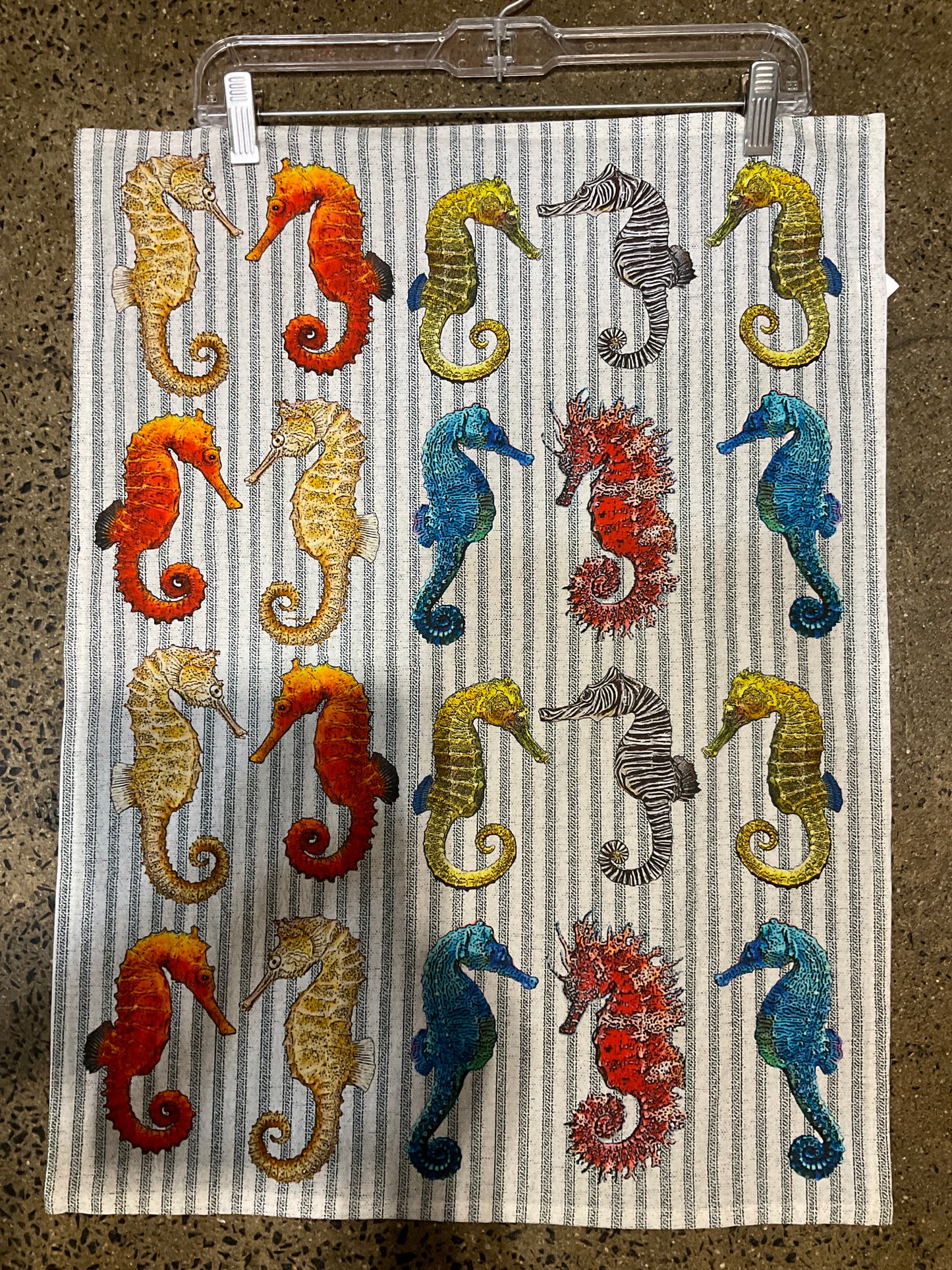 Sea horse ticking stripe kitchen towel