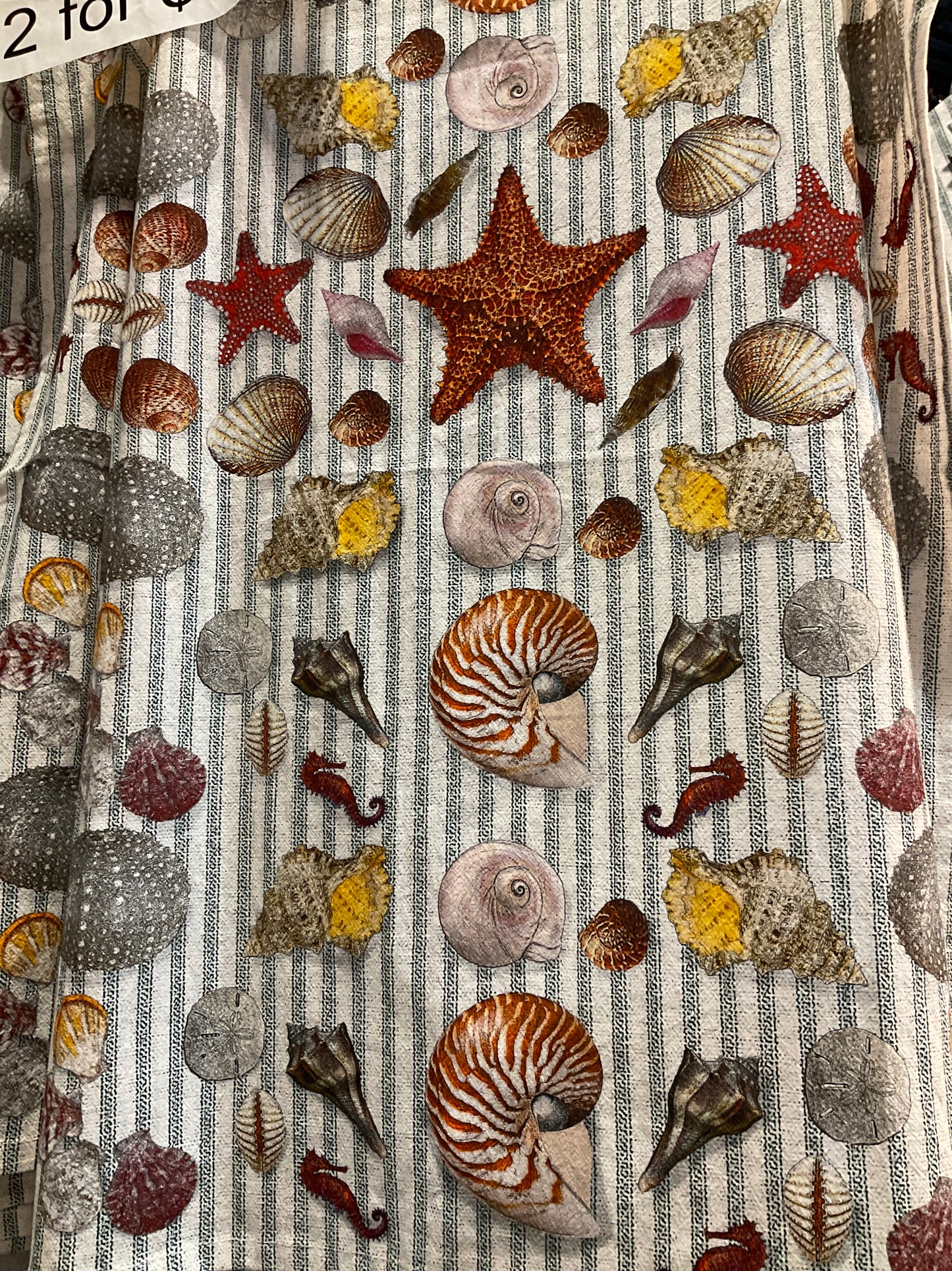 Sea shell kitchen towel