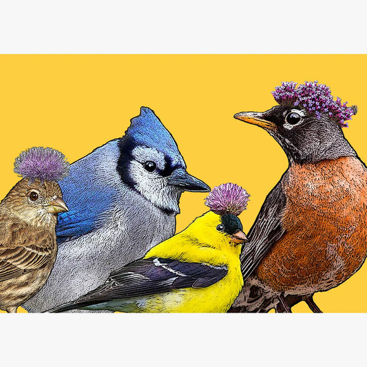 birds with flowers placemat