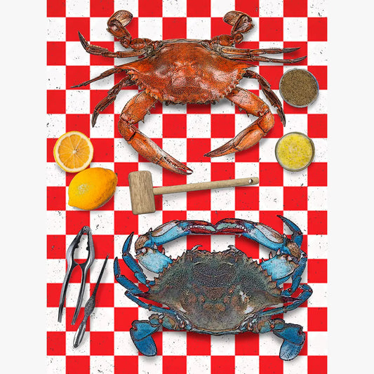 crabs cotton flour sack kitchen towel 18 x 24 inches
