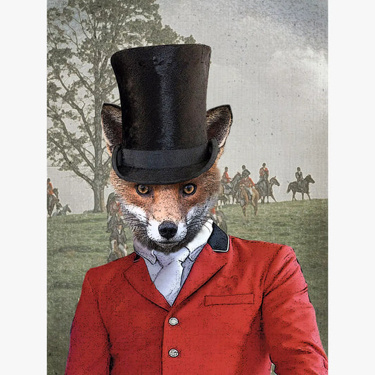 Fox hunting 100% cotton flour sack kitchen towel 18 x 24 in