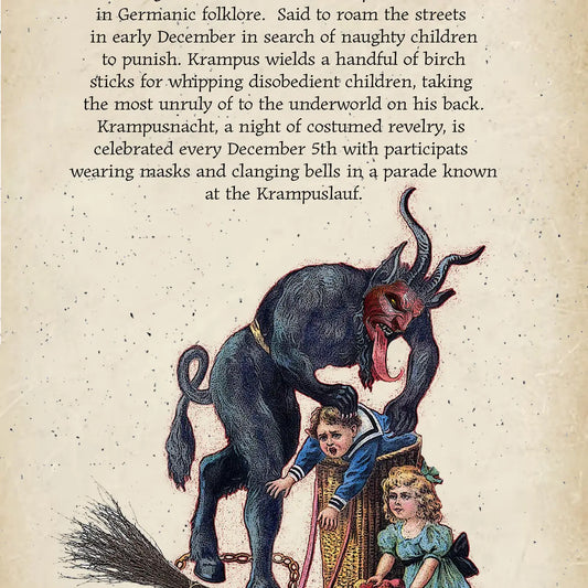 Krampus cotton floursack kitchen towel 18 x 24 inches