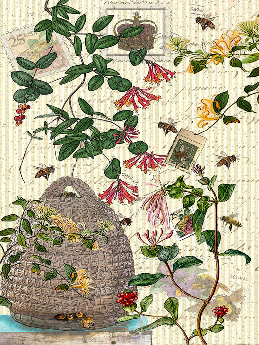 queen bee (ticking stripe) 100% cotton flour sack kitchen towel 18 x 24 inches
