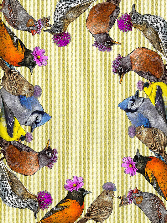 Bird with flowers 100% cotton flour sack kitchen towel