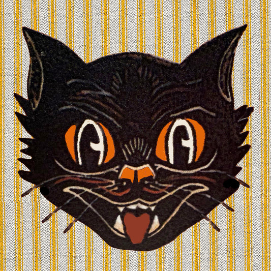 black cat vintage style coaster set of 4