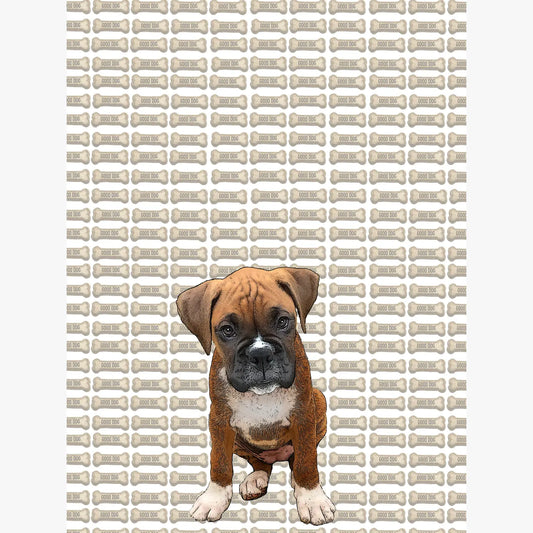 boxer puppy kitchen towel 18 x 24 inches flour sack material
