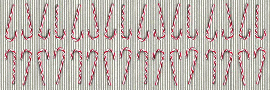 candy cane on green ticking stripe 100% cotton canvas table runner 20 x 70 inches