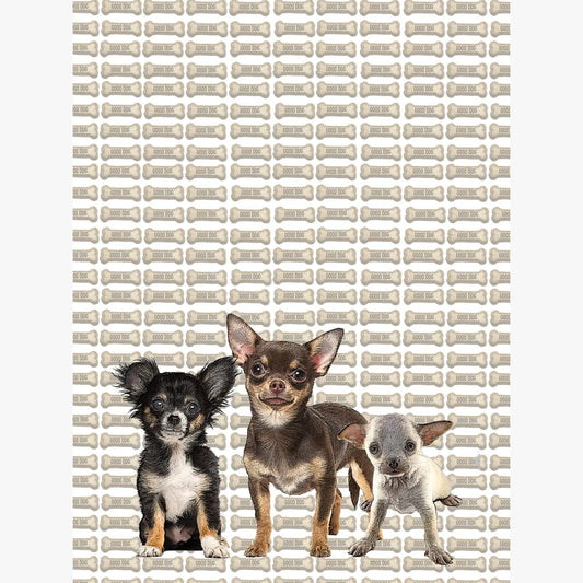 chihuahua puppies kitchen towel 18 x 24 inches flour sack material