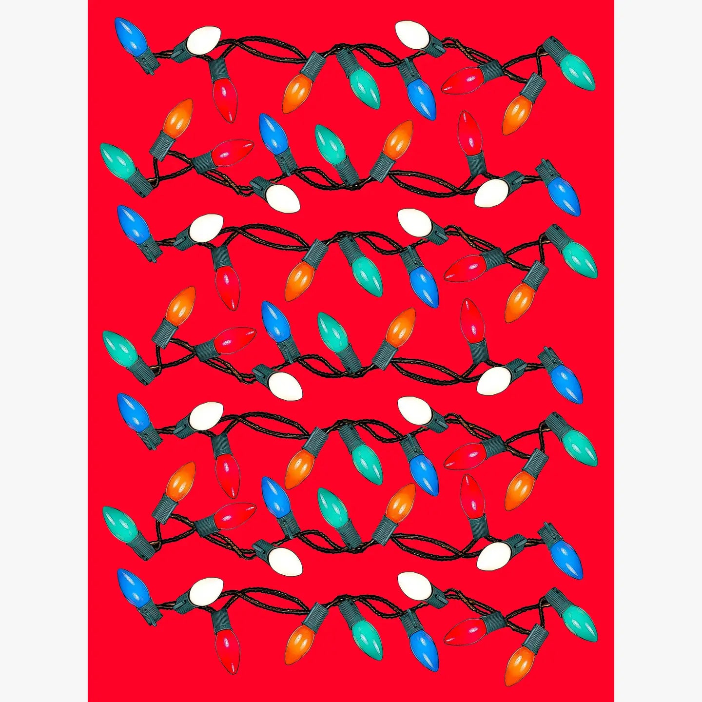 christmas lights kitchen towel 18 x 24 inches flour sack material