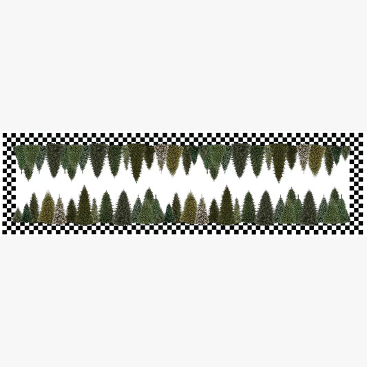 christmas tree and checkerboard table runner 20 x 65 inches