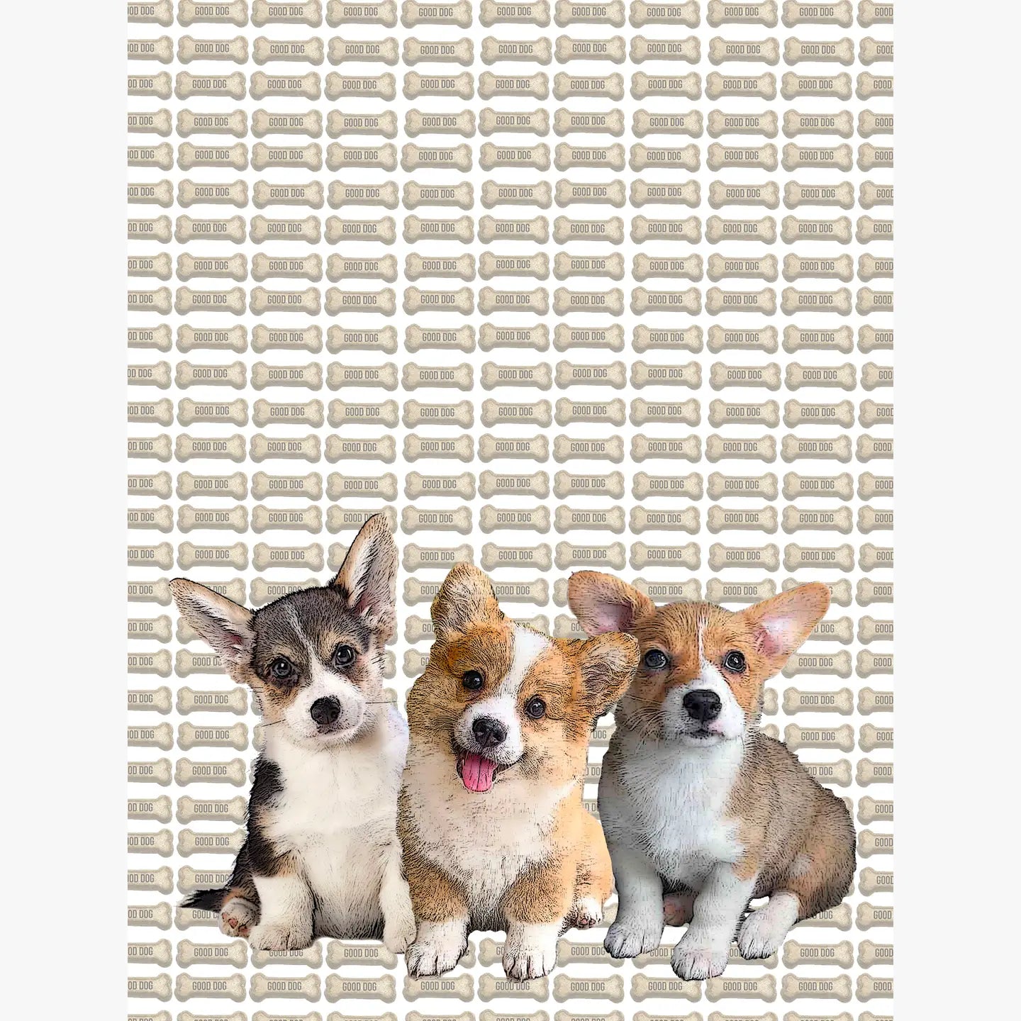 corgi puppies kitchen towel 18 x 24 inches flour sack material