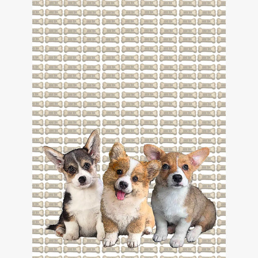 corgi puppies kitchen towel 18 x 24 inches flour sack material
