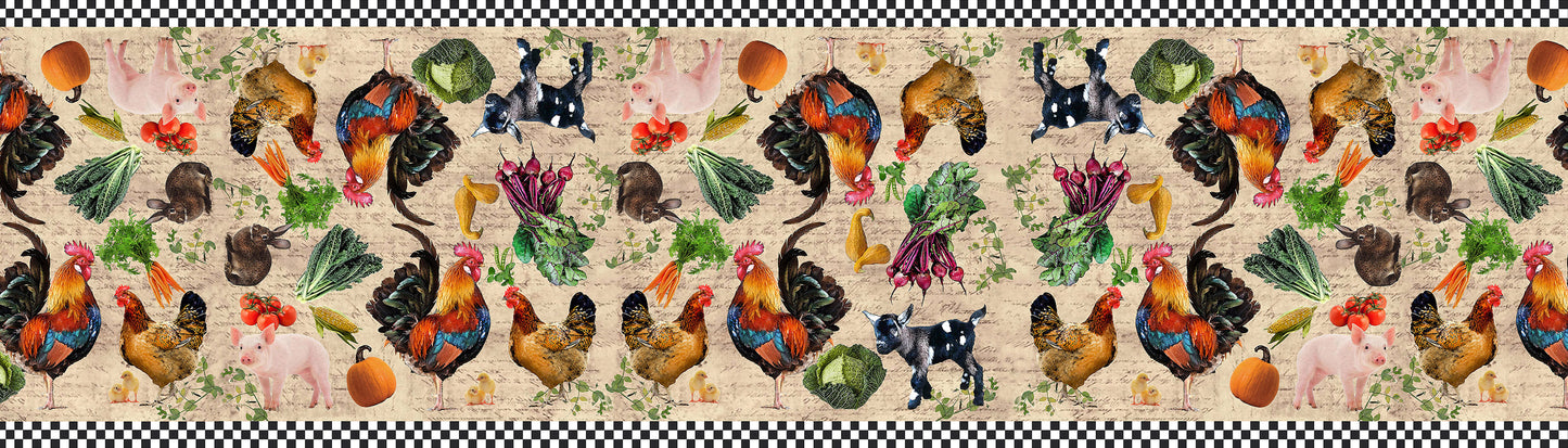 farm market 100% cotton canvas table runner 20 x 70 inches