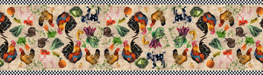 farm market 100% cotton canvas table runner 20 x 70 inches