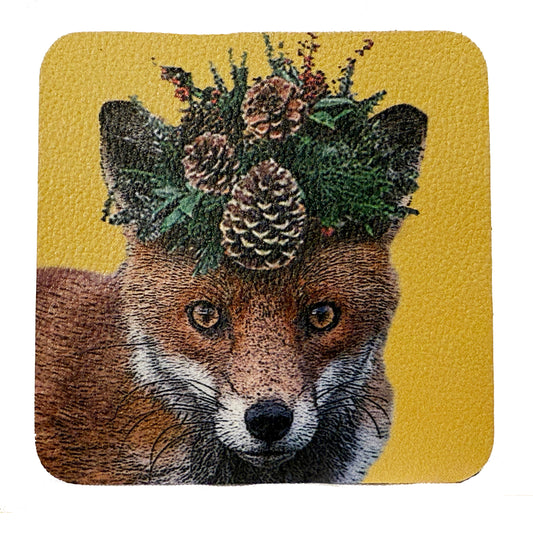 fox vinyl coasters set of 4