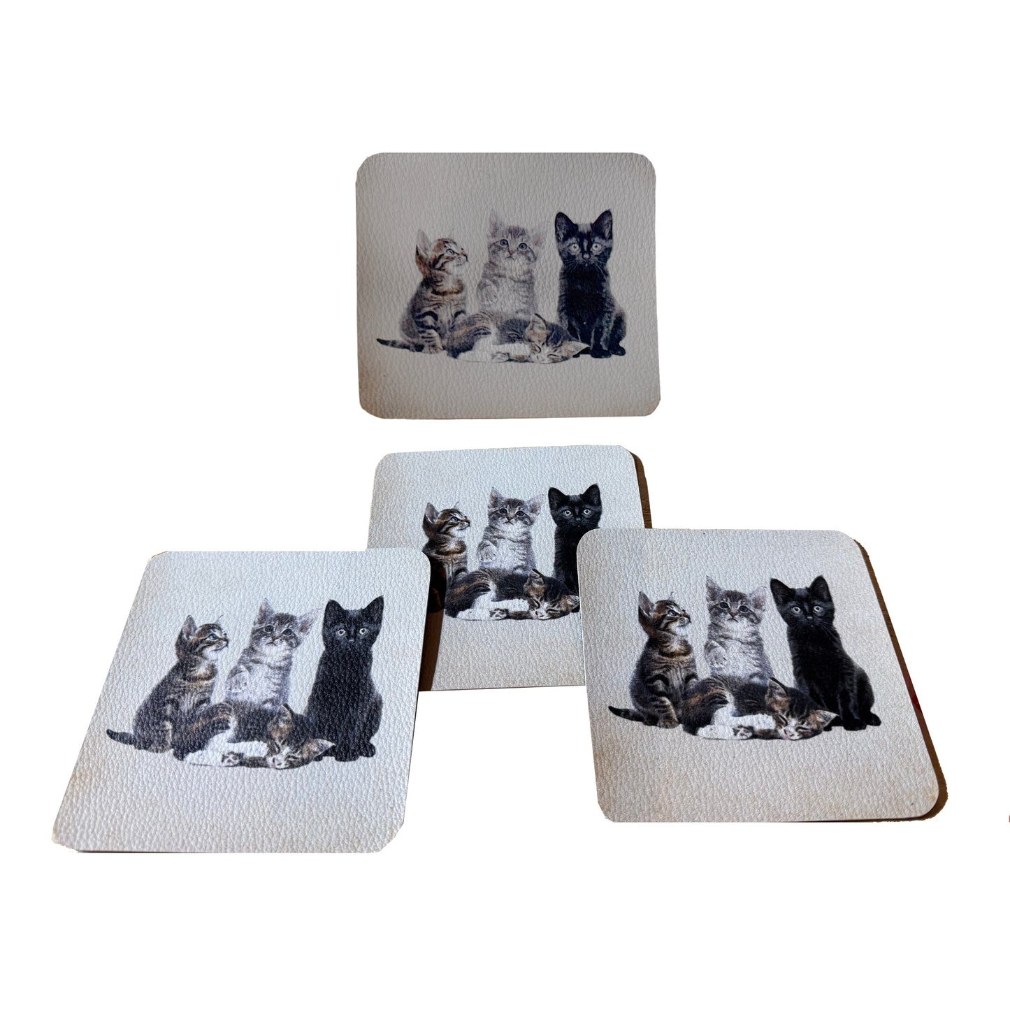 kittens coaster vinyl set of 4