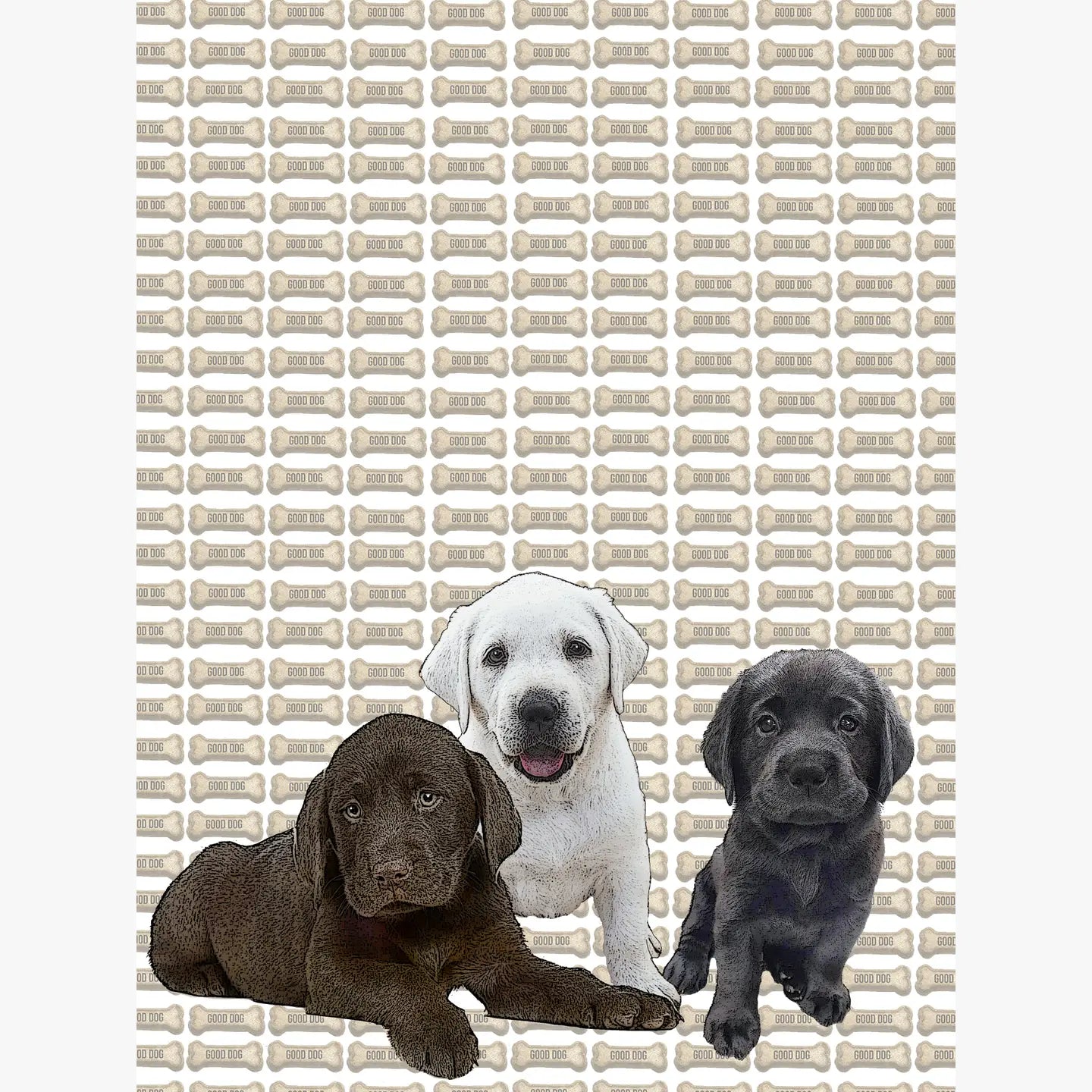 Lab puppies kitchen towel 18 x 24 inches flour sack material