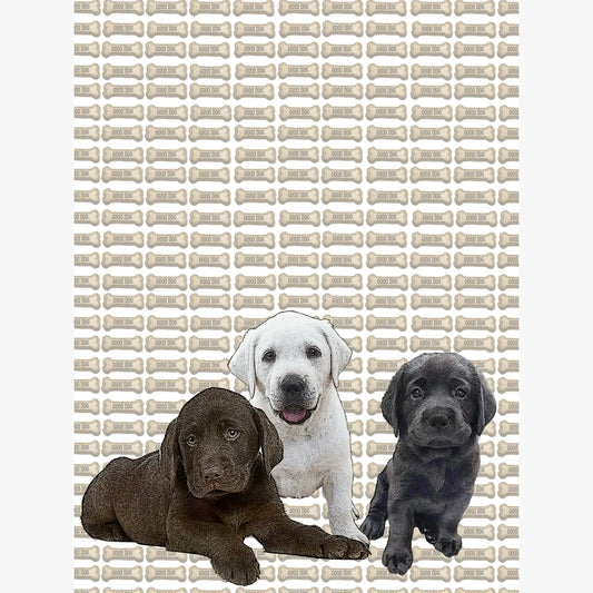 Lab puppies kitchen towel 18 x 24 inches flour sack material