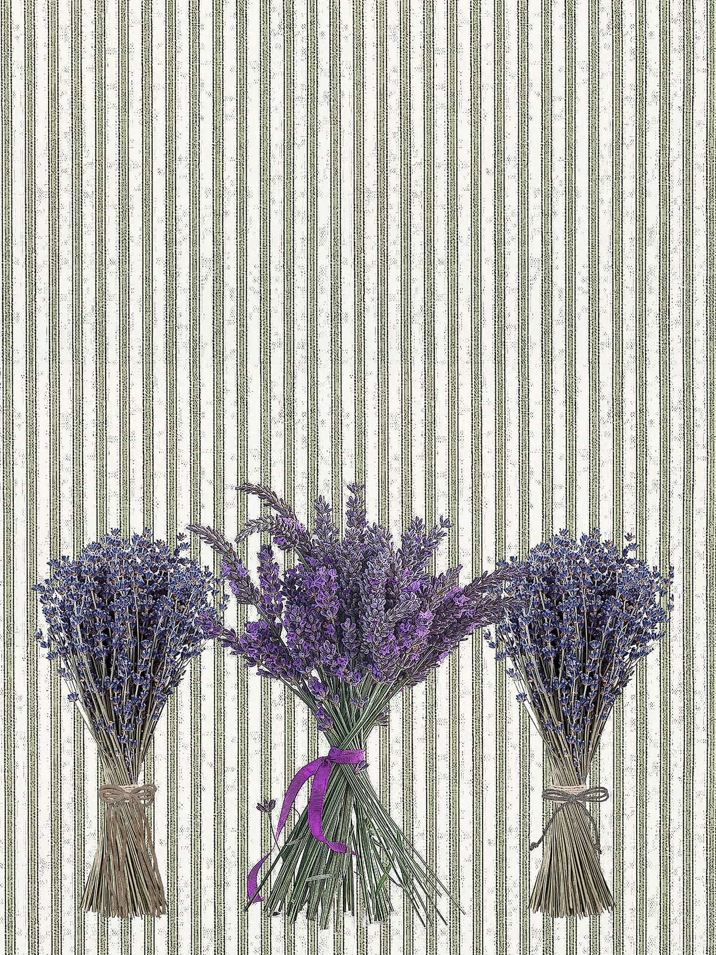 lavendar (ticking stripe) 100% cotton flour sack kitchen towel 18 x 24 inches