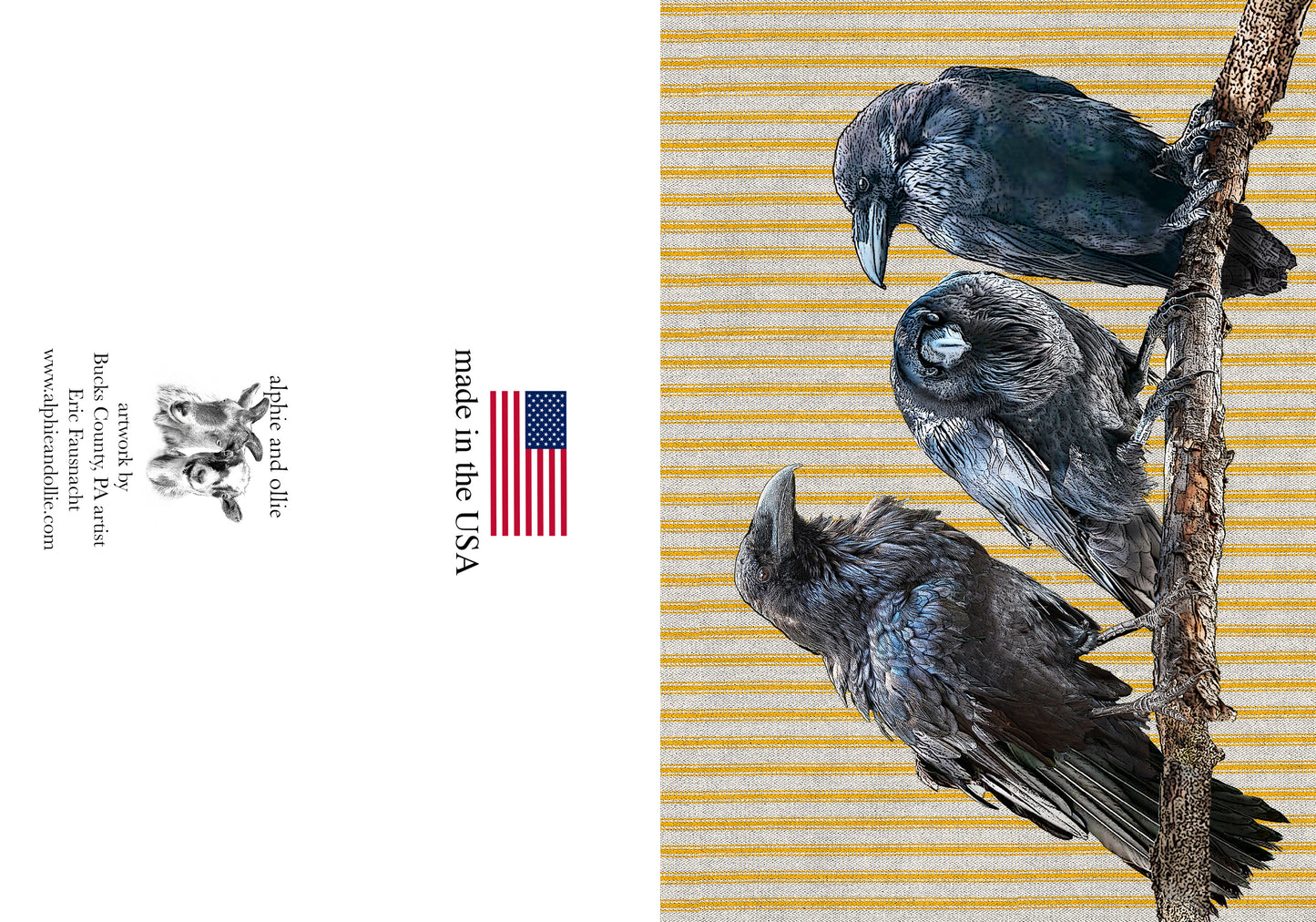 ravens greeting card 5 x 7" made in USA
