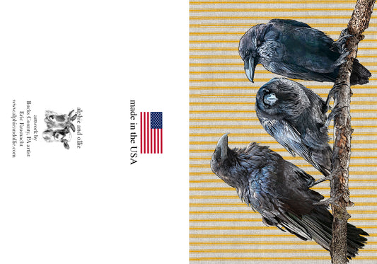 ravens greeting card 5 x 7" made in USA