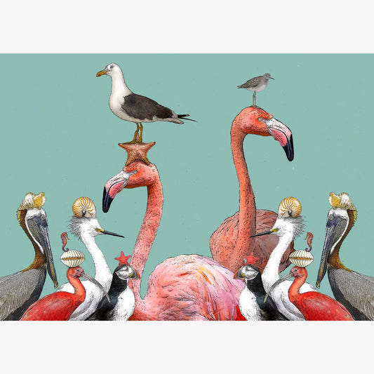 sea birds vinyl placemat 12 x 17 inches anti-microbial