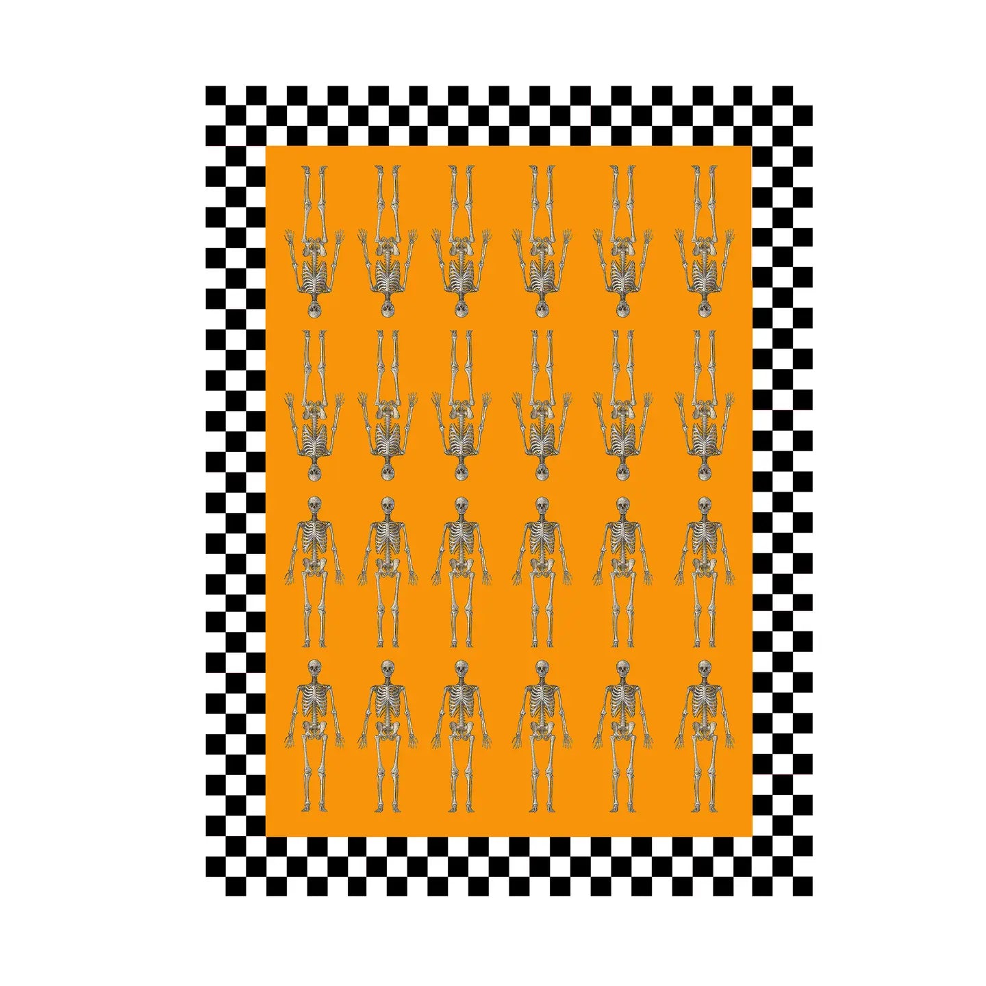 Halloween skeleton kitchen towel flour sack 18 x 24 inches