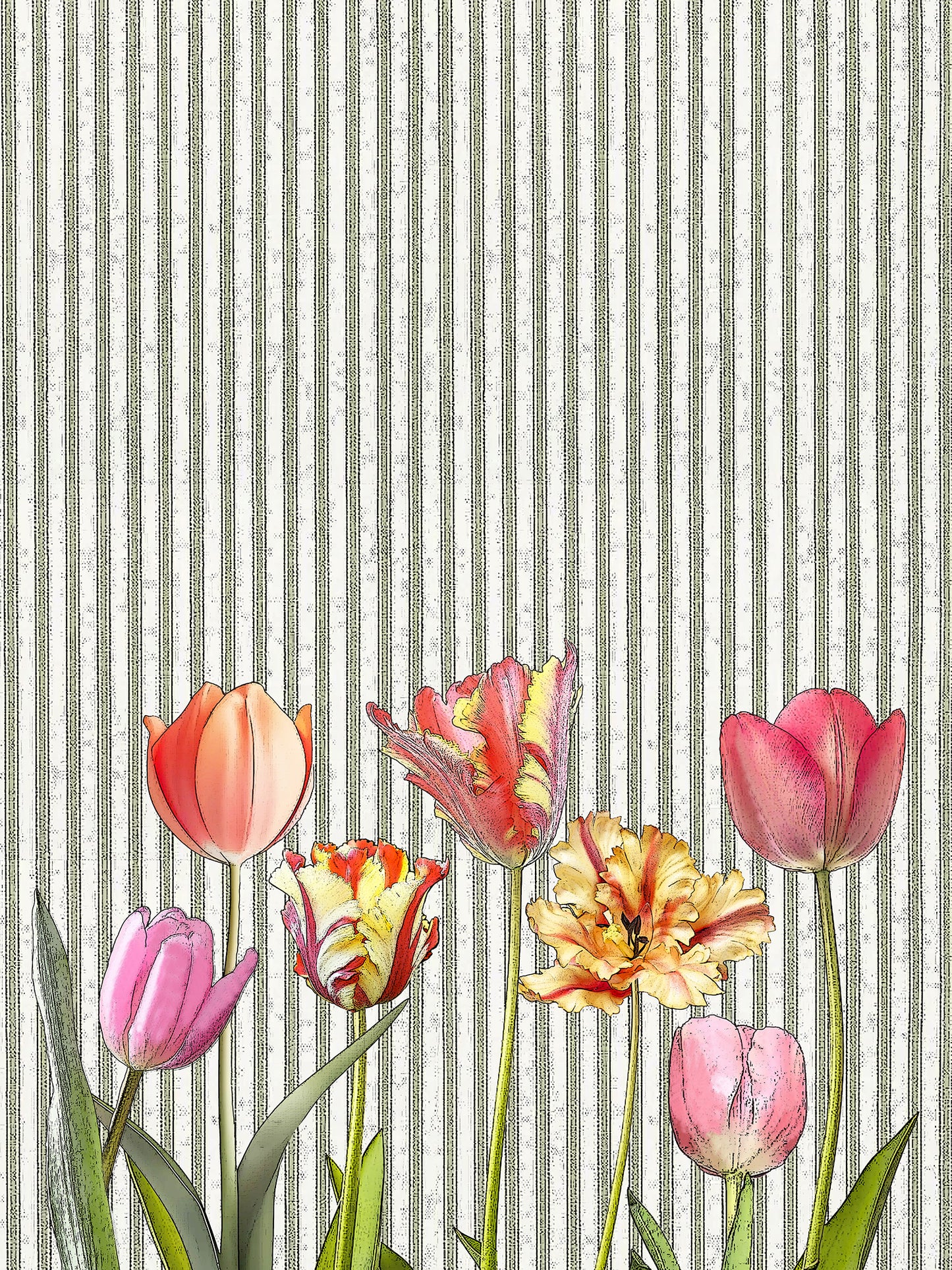 Tulips 100% cotton flour sack kitchen towel