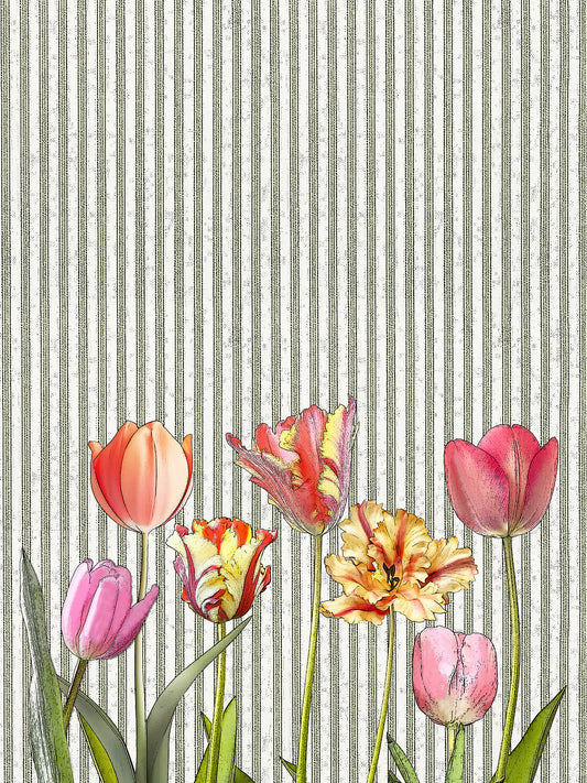 Tulips 100% cotton flour sack kitchen towel