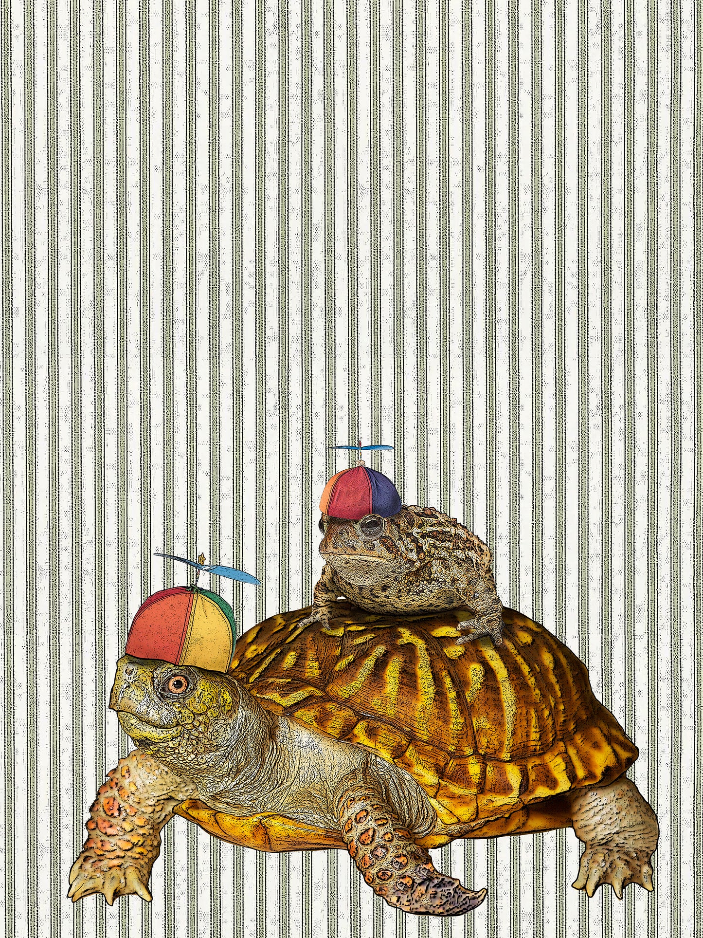 Frog and turtle towel